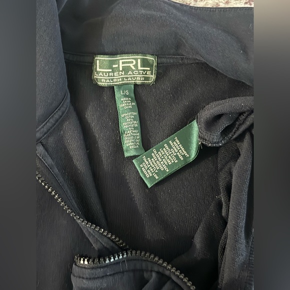 Lauren Active Ralph Lauren black gold embroidered Crown Crest jacket size Large - Picture 8 of 8